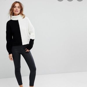 Missguided High Neck Color Black Sweater